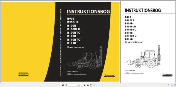 New Holland Backhoe Loader B90B To B115B Operators Manual 84563407 2010 Dk (1)