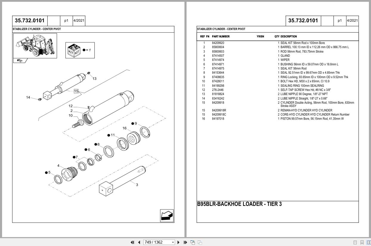 New Holland Backhoe Loader B95BLR Tier 3 Parts Manual 87659789NA 2014 (2)