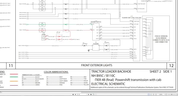 New Holland Backhoe Loader B95C B110C Tier 4B Electrical Schematic 47775439 (2)
