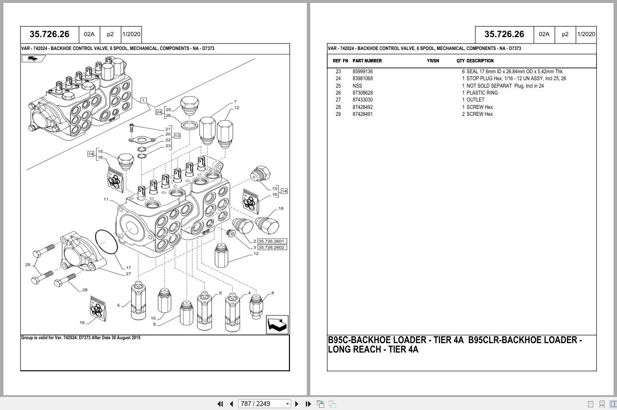 New Holland Backhoe Loader B95C B95CLR Tier 4A Parts Manual 675445702 2014 (2)