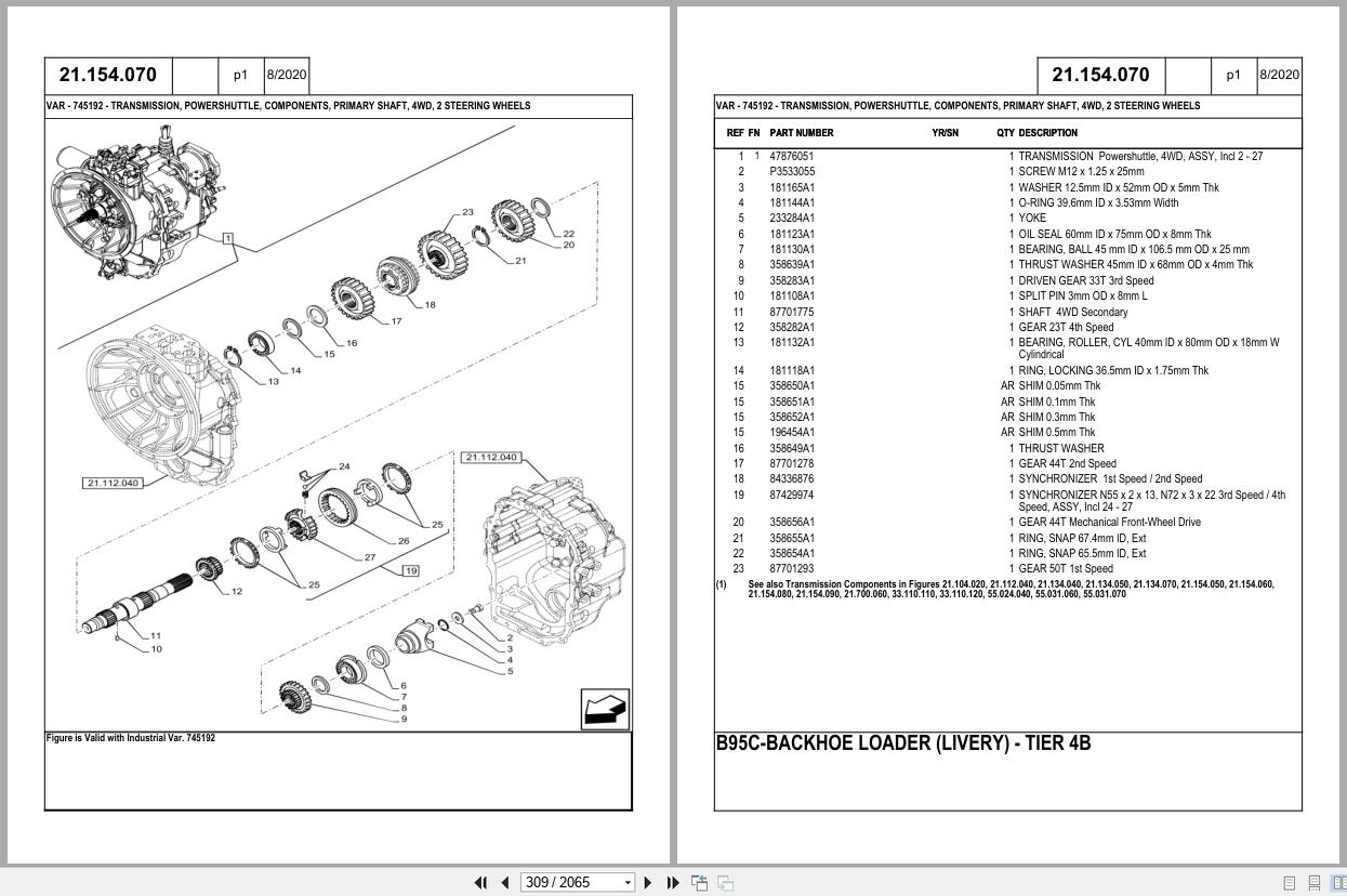 New Holland Backhoe Loader B95C Tier 4B Parts Manual 675441720PC 2014 (2)