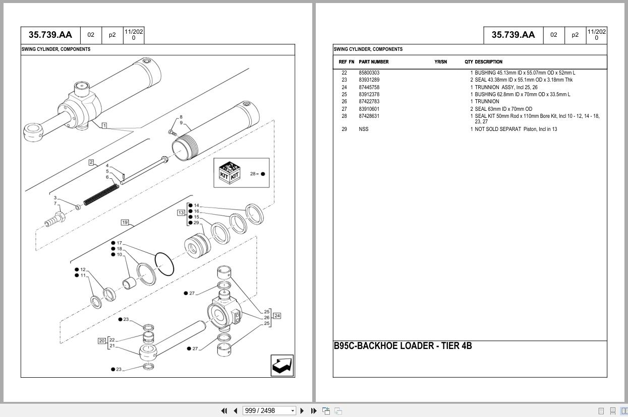 New Holland Backhoe Loader B95C Tier 4B Parts Manual 675445024PC 2014 (2)