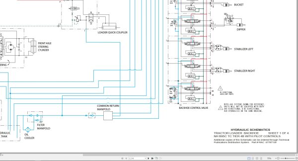 New Holland Backhoe Loader B95CTC B95C B110C Tier 4B Hydraulic Schematic 47787159 (1)
