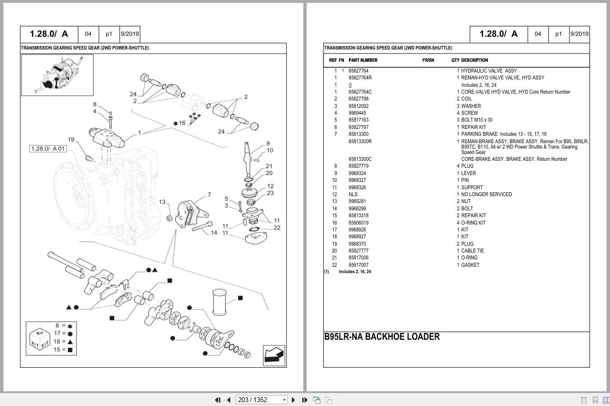 New Holland Backhoe Loader B95LR Parts Manual 87364130NA 2014 (2)