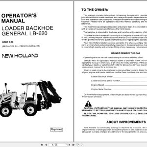 New Holland Backhoe Loader LB620 Operators Manual 42062012 (1)