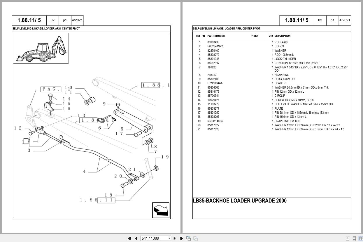 New Holland Backhoe Loader LB85 Parts Manual 699400700 2014 (2)