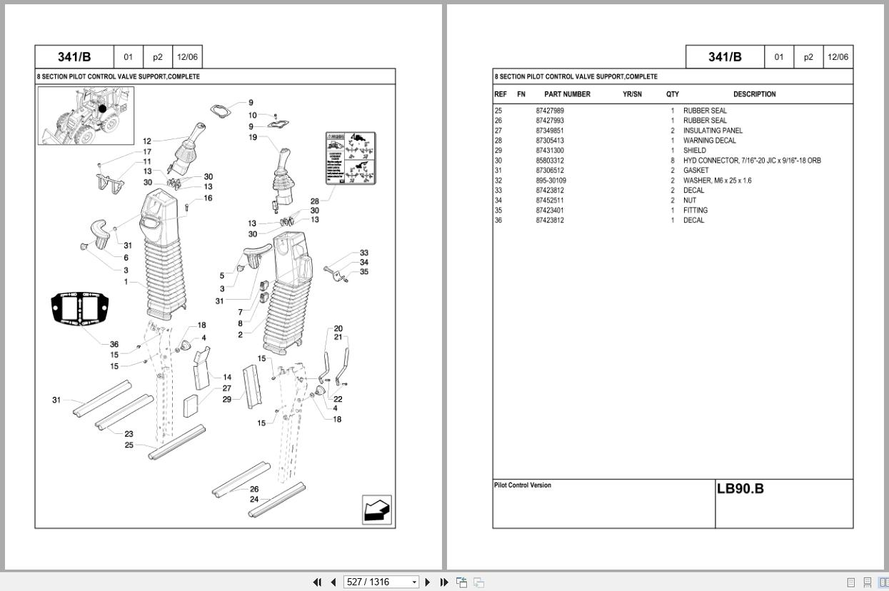 New Holland Backhoe Loader LB90.B Parts Catalog 6036803300NA 2010 (2)
