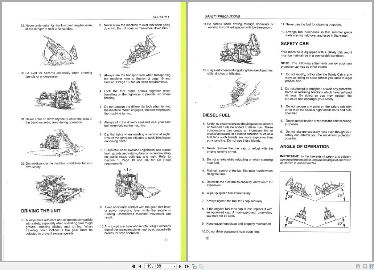 New Holland Backhoe Loader NH75 NH85 NH95 Operators Manual 6045404100 (2)