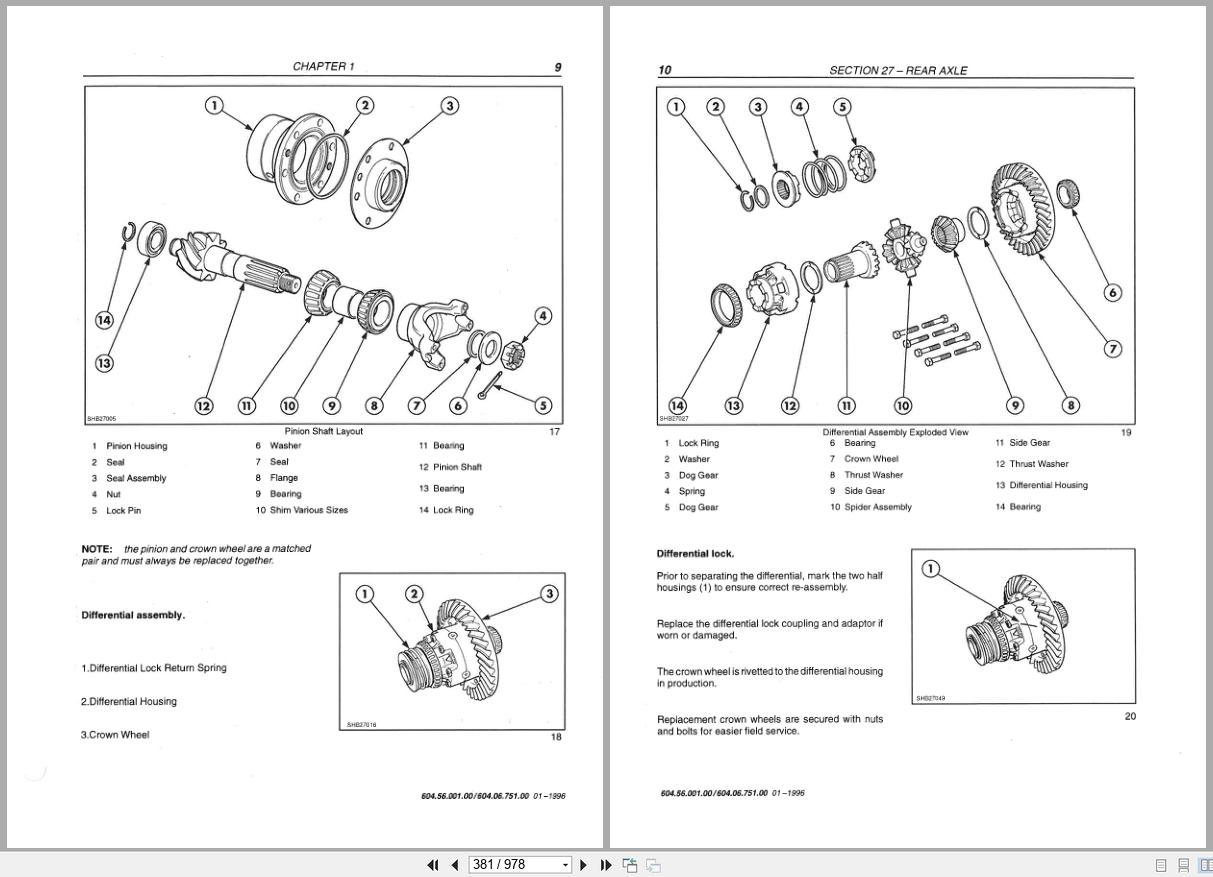 New Holland Backhoe Loader NH75 NH85 NH95 Repair Manual 6045600100 (3)