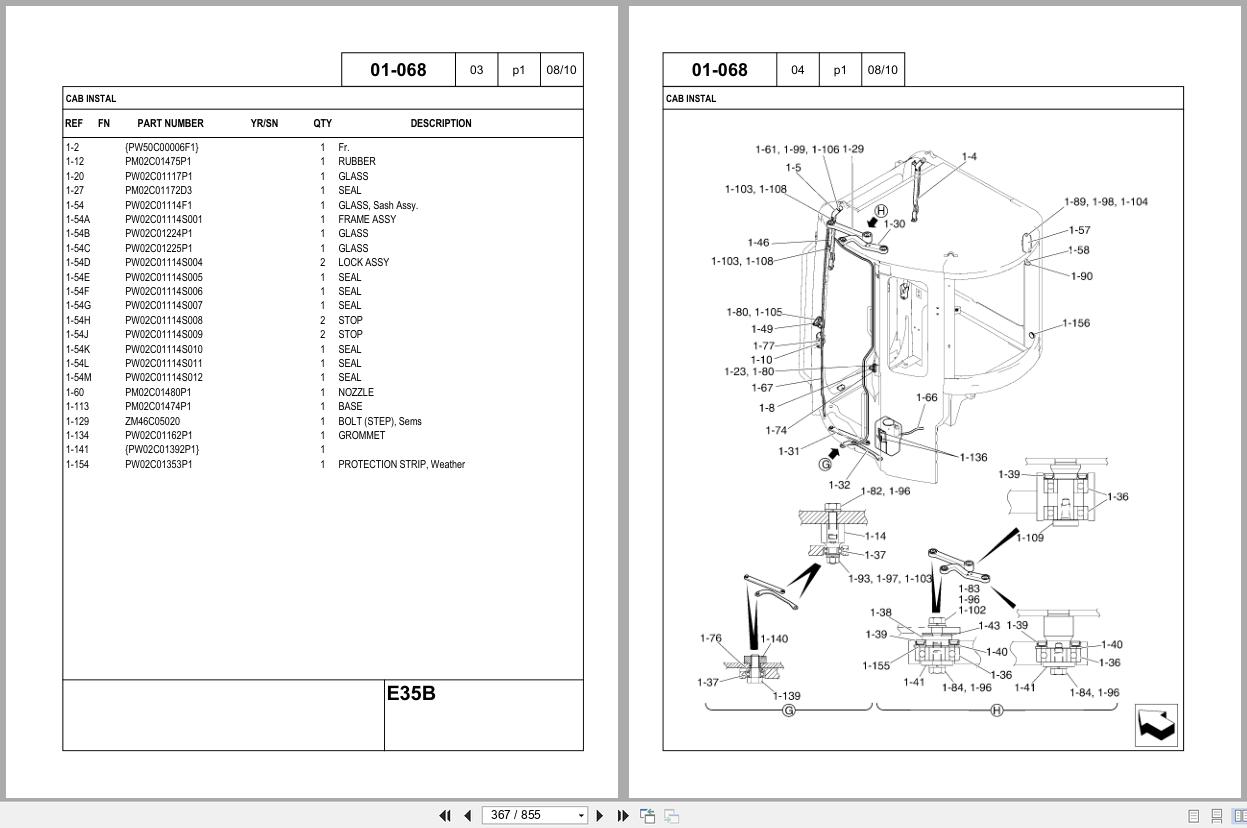 New Holland Compact Crawler Excavator E35B Parts Catalog S3PX00041ZE02 2010 (2)