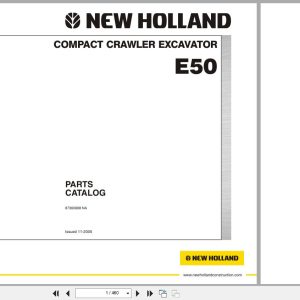 New Holland Compact Crawler Excavator E50 Parts Catalog 87360688NA 2005 (1)