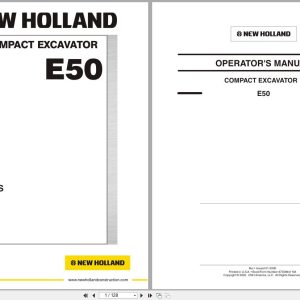 New Holland Compact Excavator E50 Operators Manual 87359641NA 2006 (1)