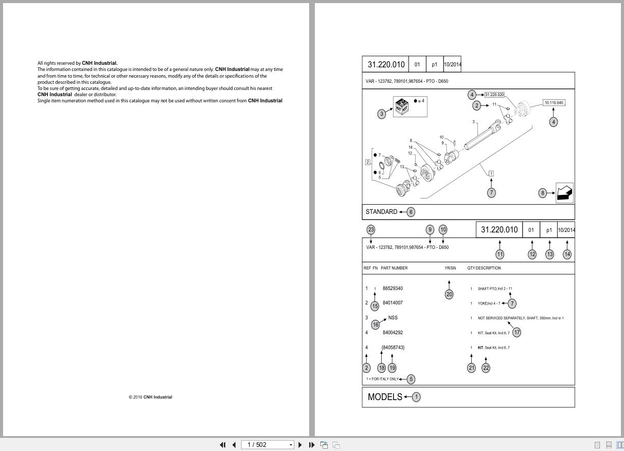 New Holland Compact Excavator EH45 Parts Manual 7 9340NA 2016 (1)