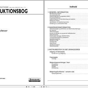 New Holland Compact Wheel Loader W50C W60C W70C W80C Instruction Manual 47915662 DK (1)
