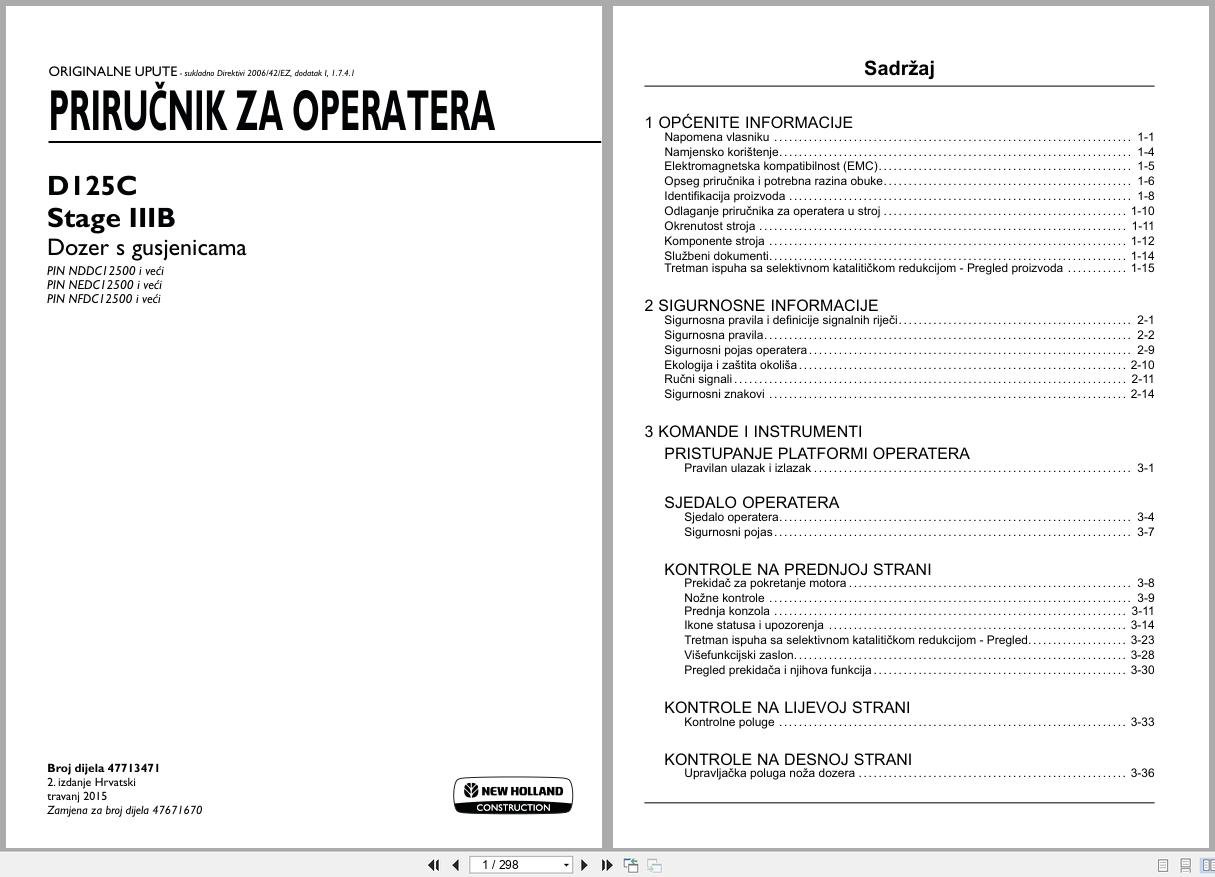 New Holland Crawler Dozer D125C Stage IIIB Operators Manual 47713471 2015 HR (1)
