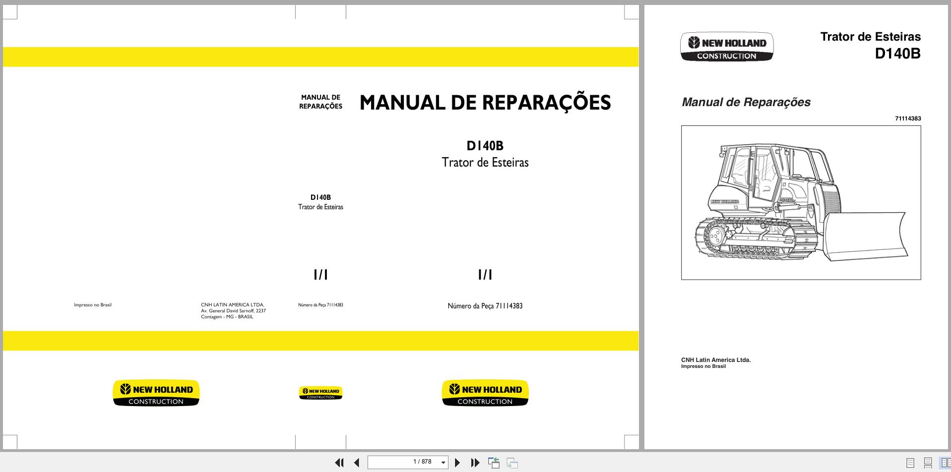 New Holland Crawler Dozer D140B Repair Manual 71114383 2011 BR (1)