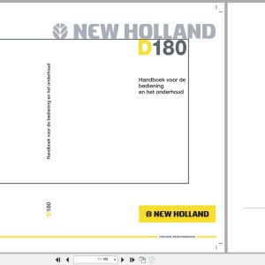 New Holland Crawler Dozer D180 Operation And Maintenance Manual 6043504700 2005 NL (1)
