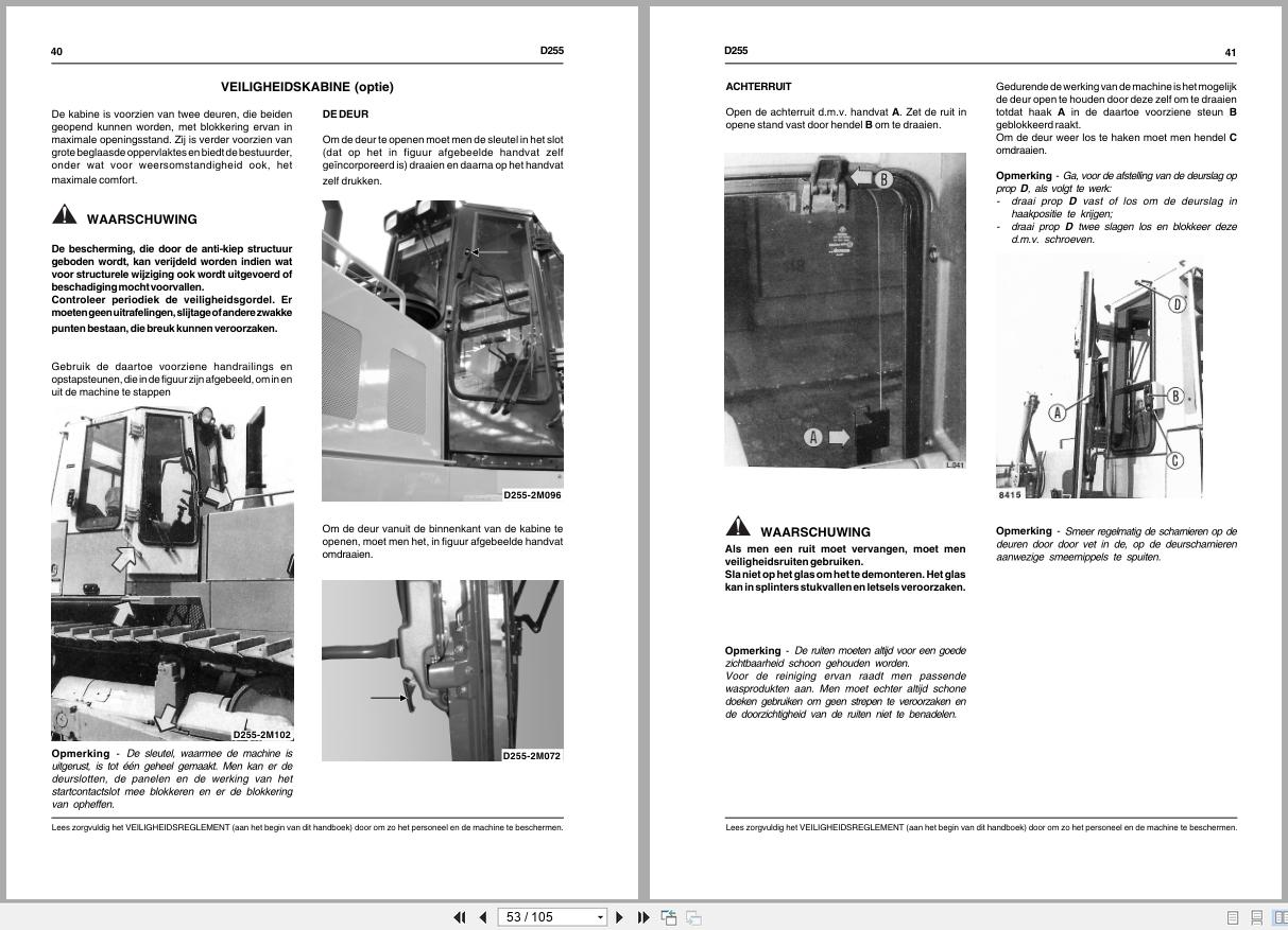 New Holland Crawler Dozer D255 Operation and Maintenance Manual 6043506801 2005 NL (2)
