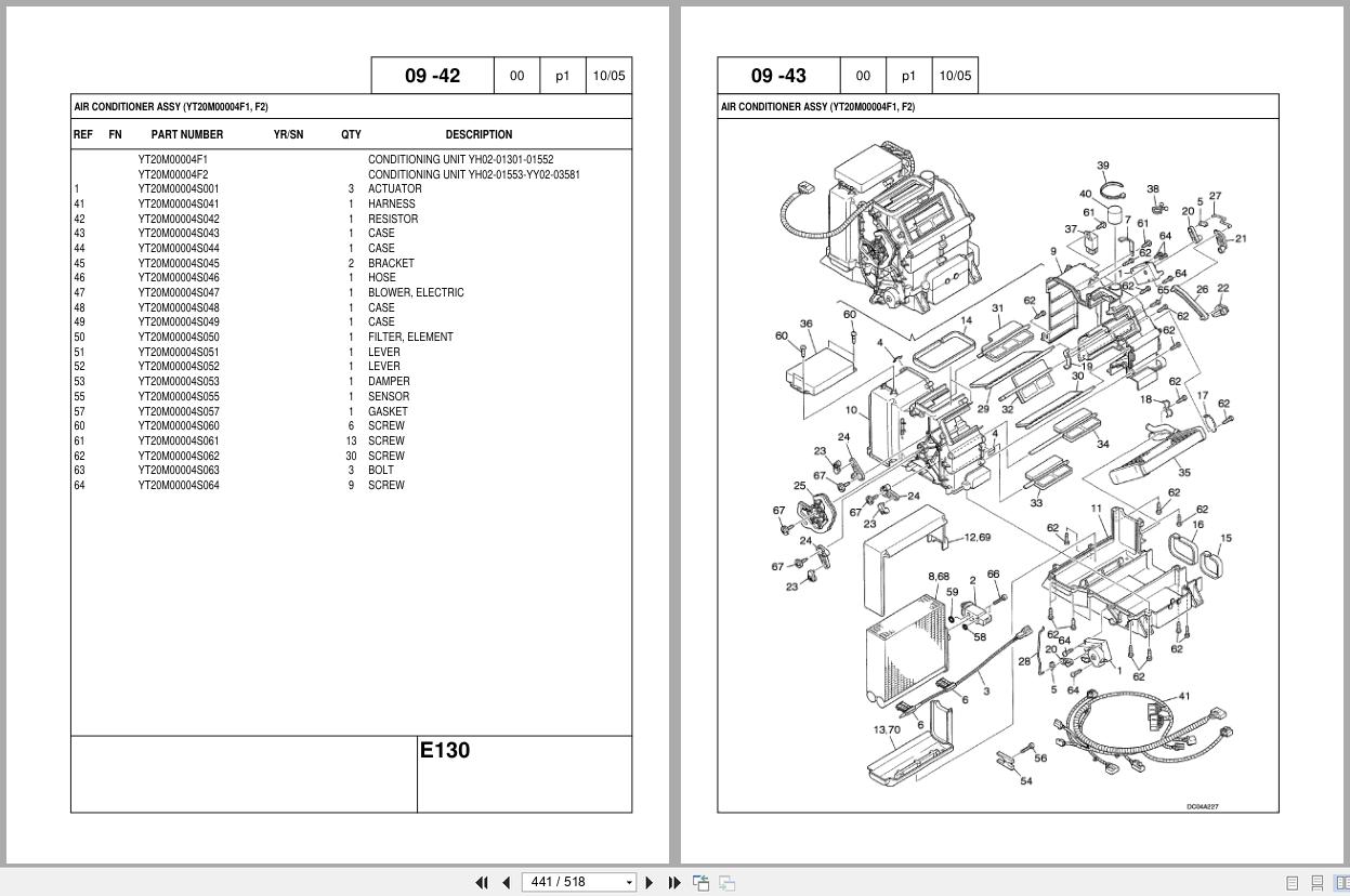 New Holland Crawler Excavator E130 Parts Catalog 87364114NA 2005 (2)