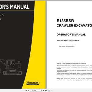 New Holland Crawler Excavator E135BSR Tier 3 Operators Manual S2YH00003ZE04 2009 (1)