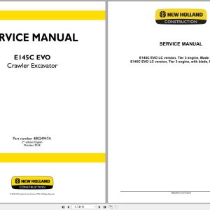 New Holland Crawler Excavator E145C EVO Service Manual 48024947A 2018 (1)