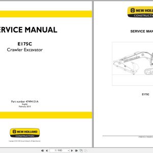 New Holland Crawler Excavator E175C Service Manual 47494131A 2013 (1)