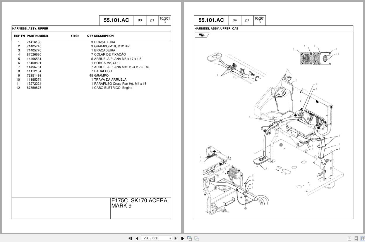 New Holland Crawler Excavator E175C Tier III Parts Catalog YM91Z00038P1BR 2013 BR (2)