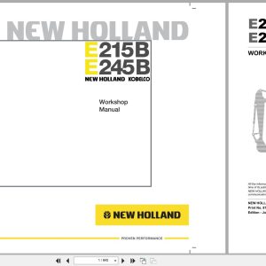 New Holland Crawler Excavator E215B E245B Workshop Manual 87677762A 2007 (1)