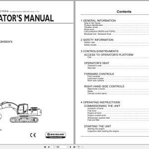 New Holland Crawler Excavator E215C E245C Operators Manual 84553751 2012 (1)