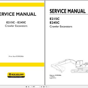 New Holland Crawler Excavator E215C E245C Service Manual 47399290A 2012 (1)