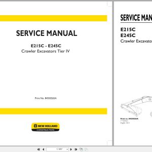 New Holland Crawler Excavator E215C E245C Tier 4 Service Manual 84550267A 2011 (1)