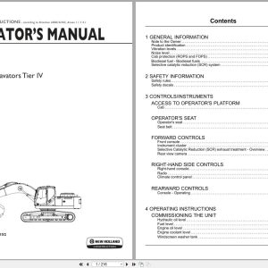 New Holland Crawler Excavator E215C E245C Tier IV Operators Manual 84565152 2012 (1)