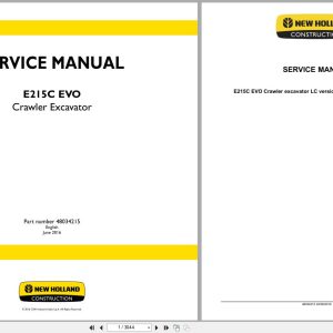 New Holland Crawler Excavator E215C EVO Tier 3 Service Manual 48034215 2016 (1)