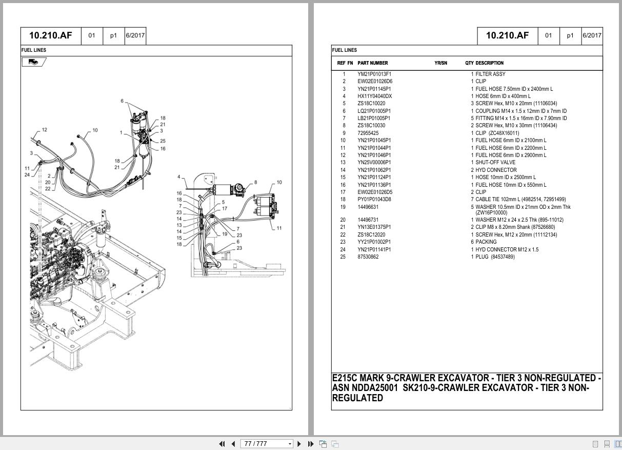 New Holland Crawler Excavator E215C Tier 3 Parts Manual 540730215PC 2016 (2)