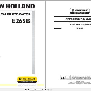 New Holland Crawler Excavator E265B Operators Manual 87657950NA 2007 (1)