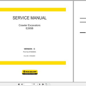 New Holland Crawler Excavator E265B Service Manual 87495895A 2008 (1)