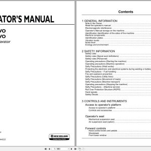 New Holland Crawler Excavator E385C EVO E405C EVO Operators Manual 90420961 2020 (1)