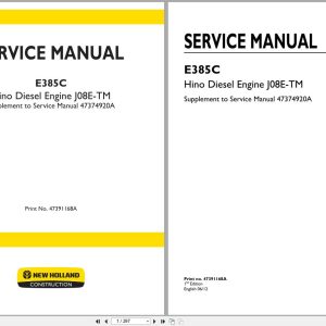 New Holland Crawler Excavator E385C Service Manual 47391168A 2012 (1)