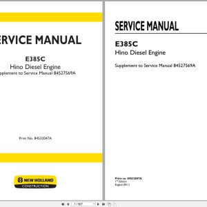 New Holland Crawler Excavator E385C Service Manual 84532047A 2011 (1)