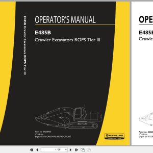 New Holland Crawler Excavator E485B ROPS Tier 3 Operators Manual 84268466 2010 (1)