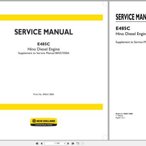 New Holland Crawler Excavator E485C Engine Service Manual 84557350A 2011 (1)