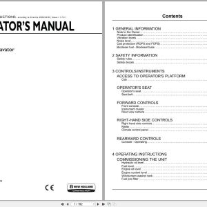 New Holland Crawler Excavator E485C Operators Manual 84551502 2013 (1)