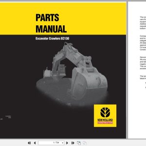 New Holland Crawler Excavator EC130 Parts Manual 7317937901 2003 (1)