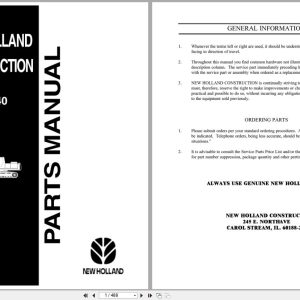 New Holland Crawler Excavator EC240 Parts Manual 73179386 2000 (1)