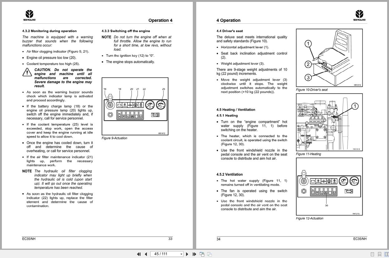 New Holland Crawler Excavator EC35 Operators Manual 73185763 (2)