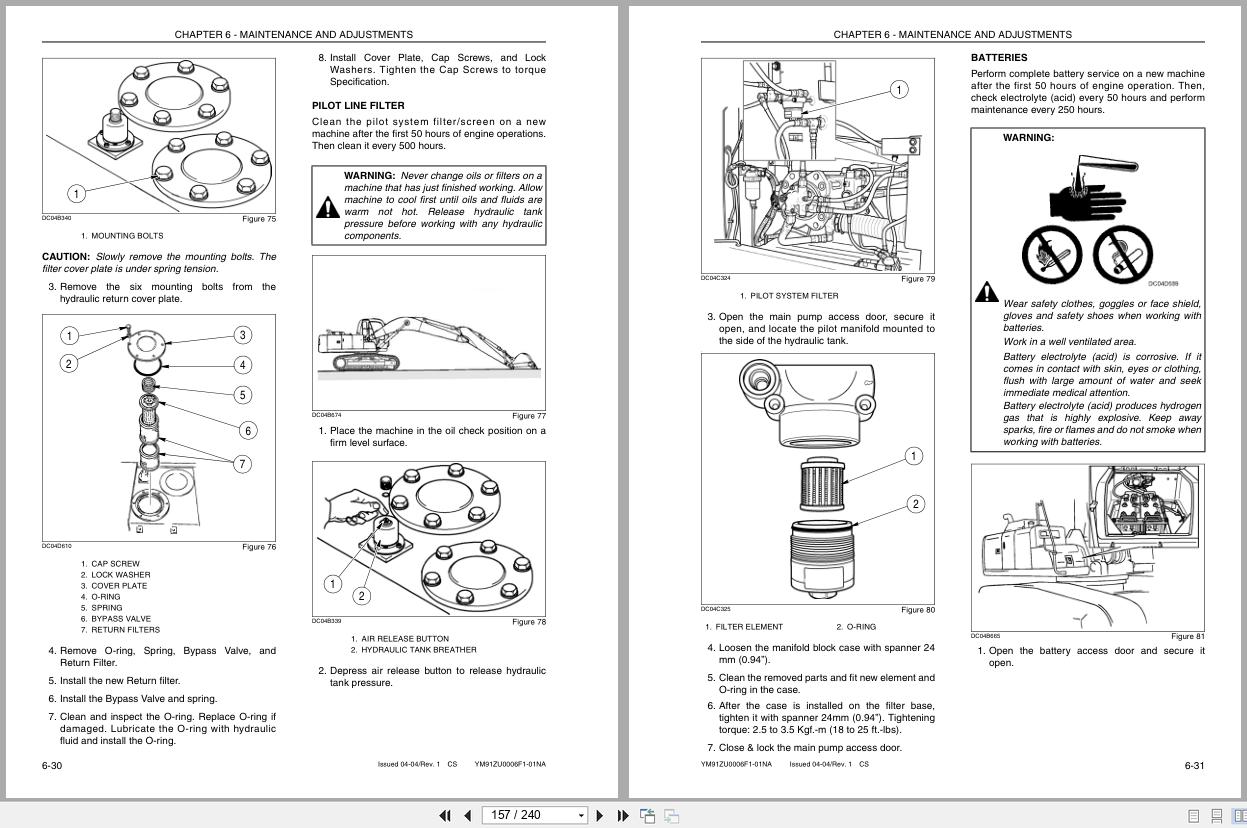 New Holland Crawler Excavator EH215 Operators Manual YM91ZU0006F101NA 2004 (2)