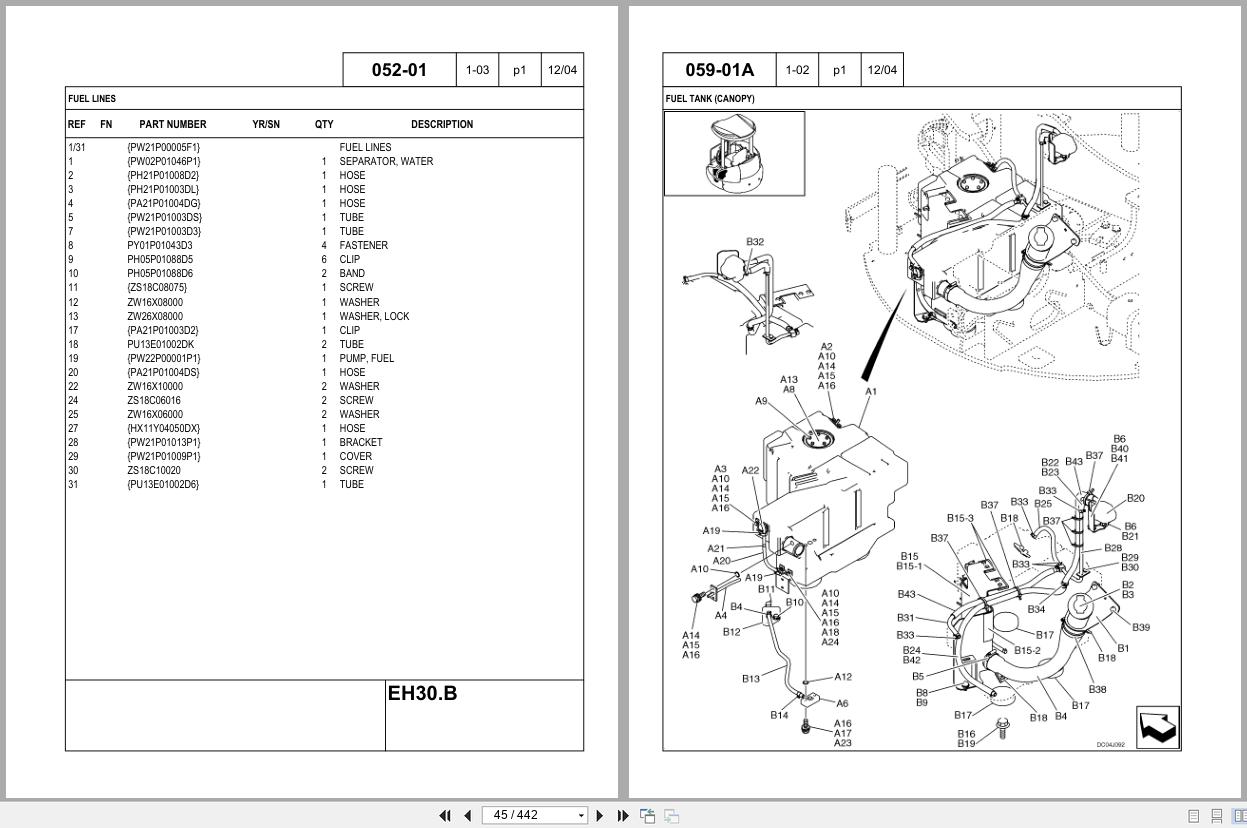 New Holland Crawler Excavator EH30.B Parts Catalog S3PW00020ZE01NA 2004 (2)