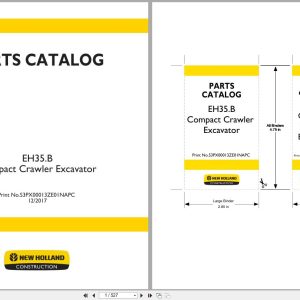 New Holland Crawler Excavator EH35.B Parts Catalog S3PX00013ZE01NA 2017 (1)