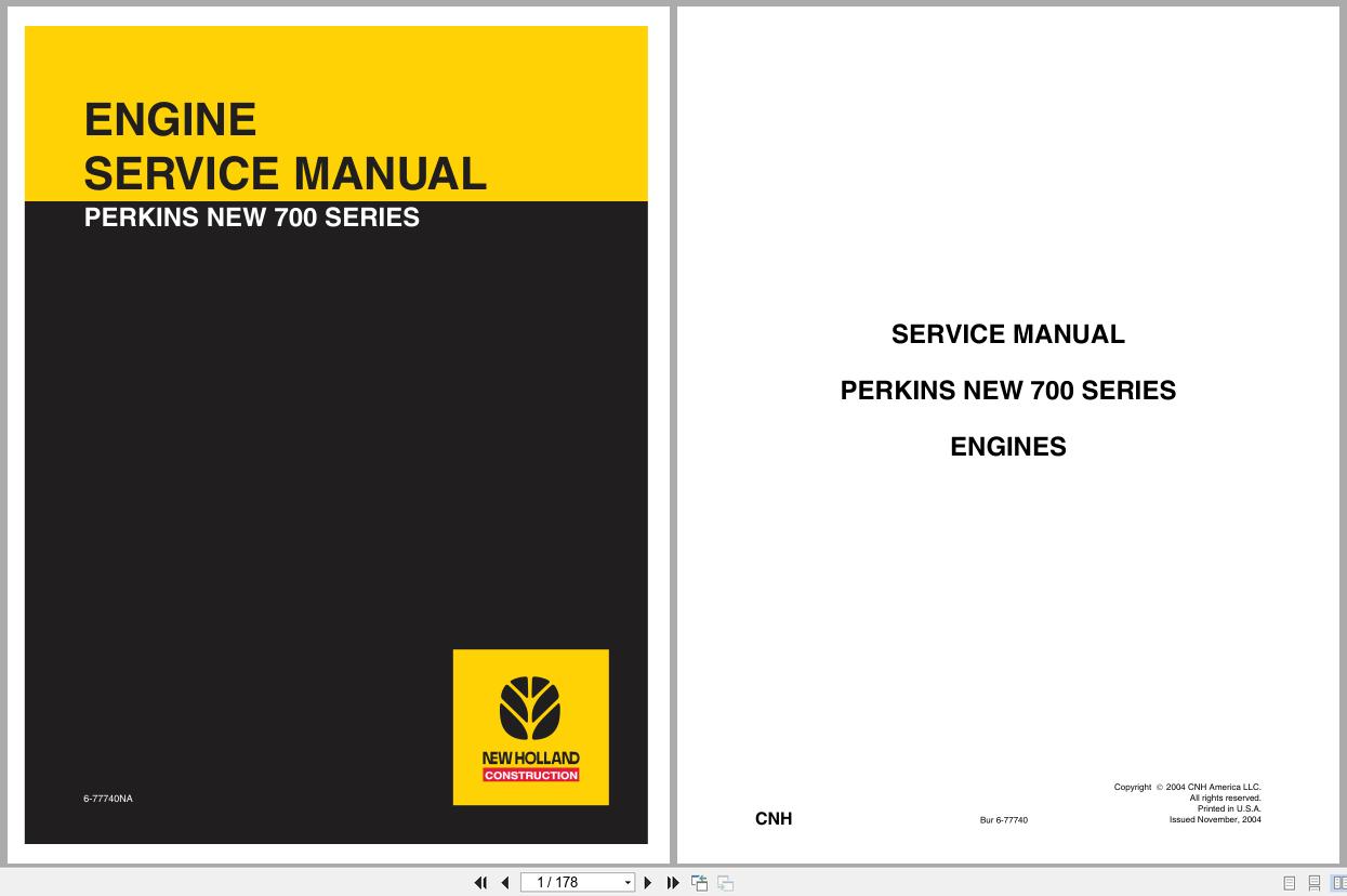 New Holland Engine 700 Series Service Manual 6 77740NA 2004 (1)