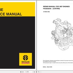New Holland Engine F4CE0354A Service Manual 87458412NA 2004 (1)